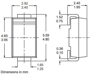Mechanical Drawing - Nexperia ES1J Hyperfast Recovery Rectifier